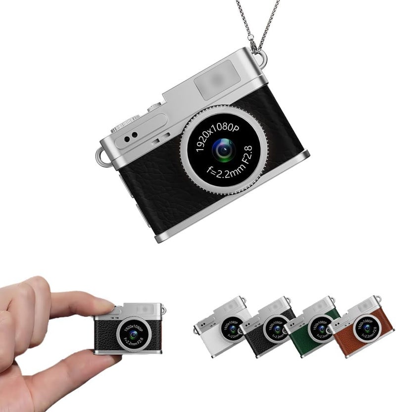 RWSEFK Retro Mini Digital Video Keychain Camera Small bodycam 1080P HD Video Go Cam 0.96" IPS Screen 4 Colors Type-C Pro17g 8GB Pocket Video Recorder for Travel Recording Gifts for Girls Stocking Stuffers - Image 1